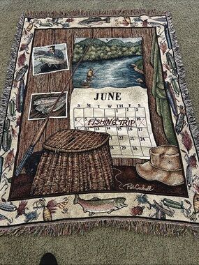 June Fishing Trip Woven Throw Blanket - Multicolor